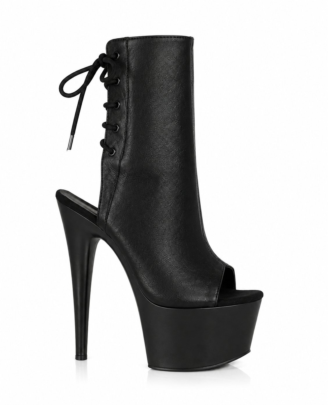 BLACK WIDOW PLATFORM PEEP-TOE BOOTIES